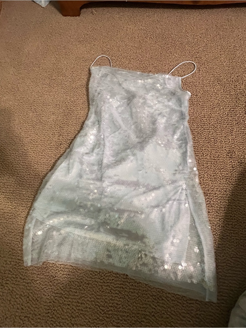 Blue sequin dress